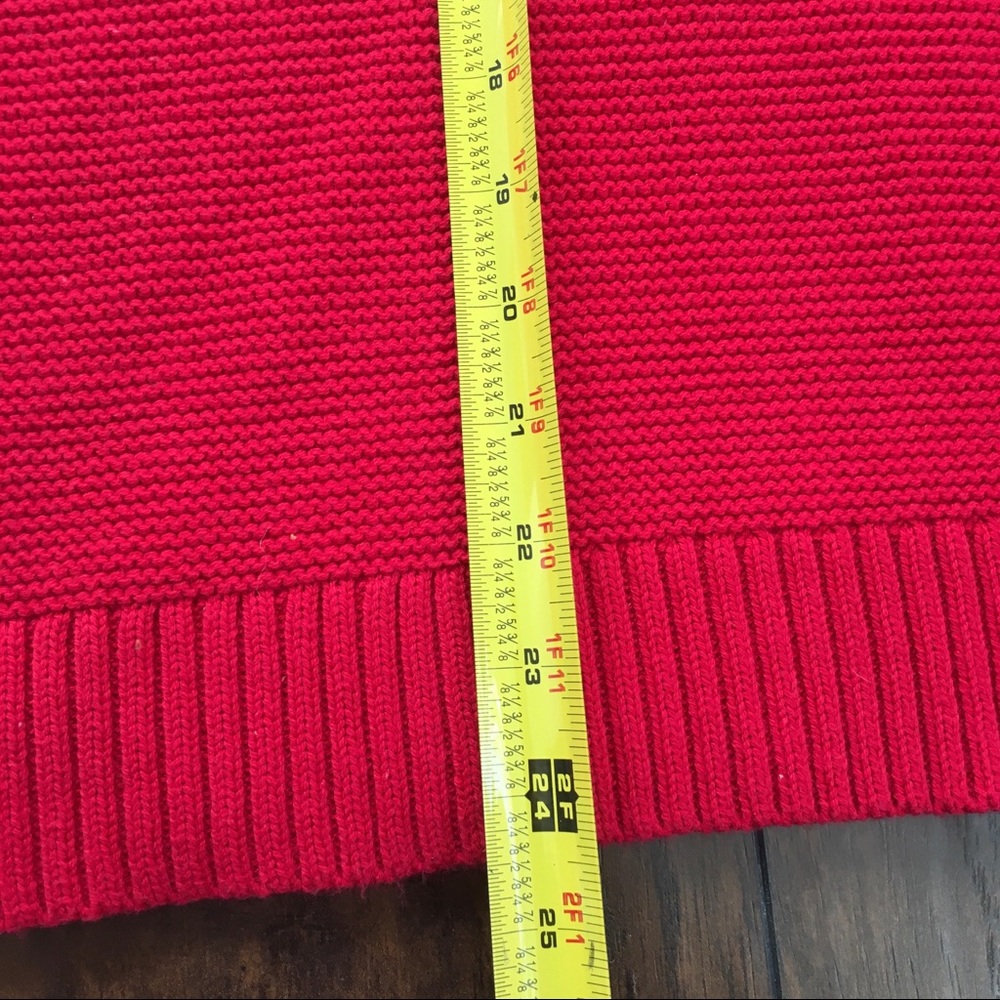 J Crew | Red Thick Wool Blend Ribbed Sweater L - Picture 8 of 8